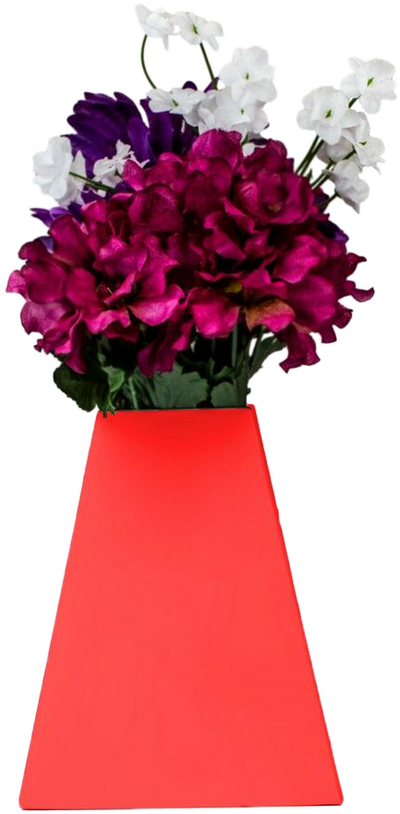 Rose Red Paper Pop Flower Vases - 3 Pack