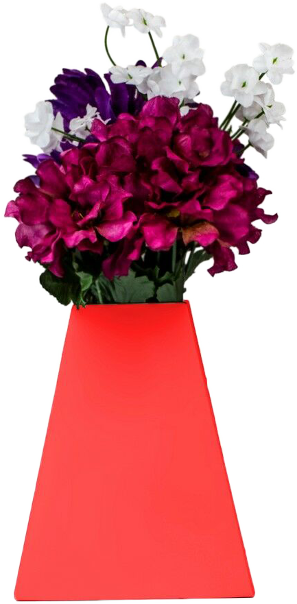 Rose Red Paper Pop Flower Vases - 3 Pack