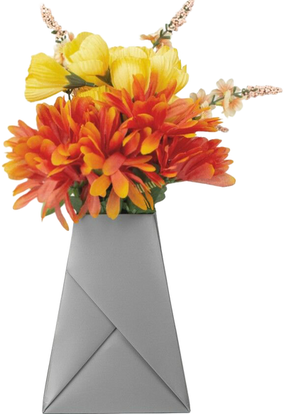 Metallic Silver Paper Pop Flower Vases - 3 Pack