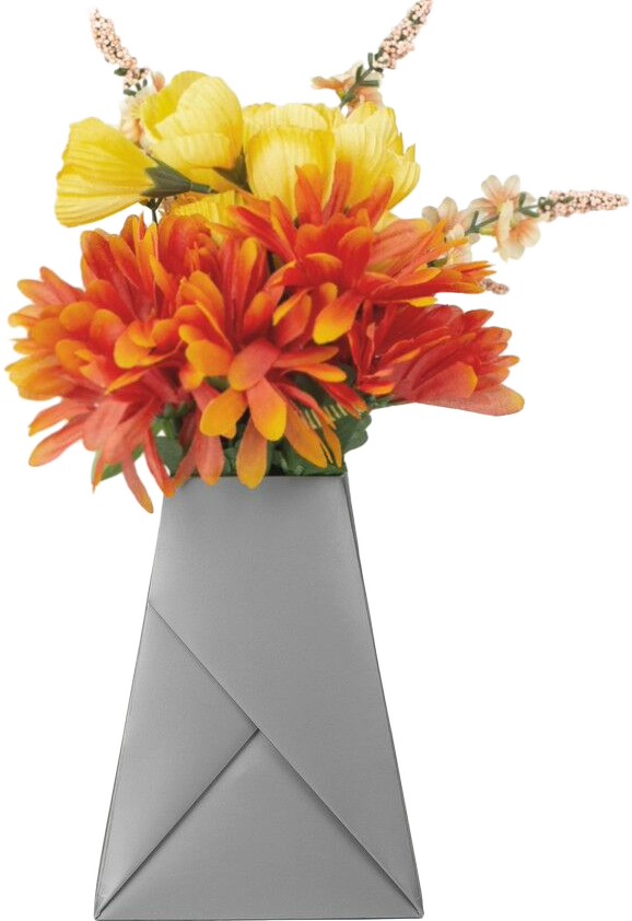 Metallic Silver Paper Pop Flower Vases - 3 Pack