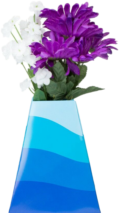 Waves Design Paper Pop Flower Vases - 3 Pack