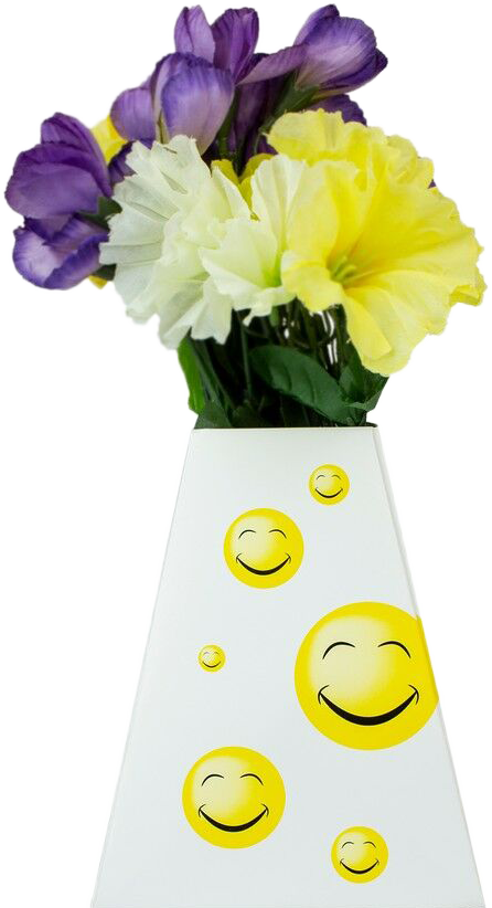 Happy Smiles Design Paper Pop Flower Vases - 3 Pack