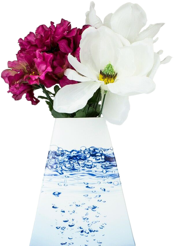 Water Drops Design Paper Pop Flower Vases - 3 Pack