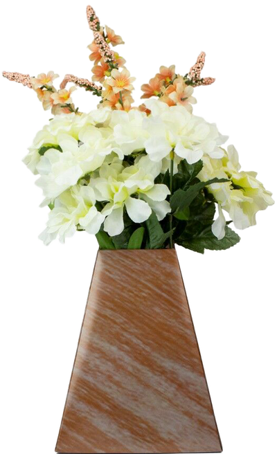 Mahogany Woodgrain Design Paper Pop Flower Vases - 3 Pack