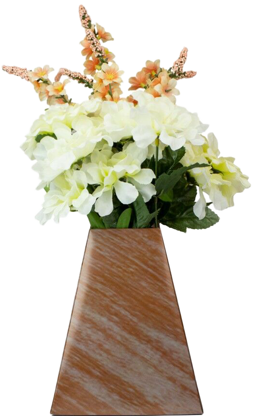 Mahogany Woodgrain Design Paper Pop Flower Vases - 3 Pack