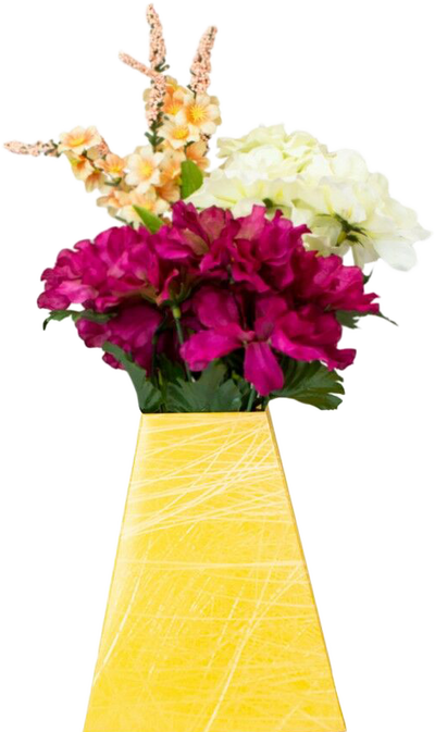 Yellow Marble Paper Pop Flower Vases - 3 Pack