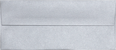 Silver Metallic 32lb #10 Square Flap Envelopes (4 1/8 x 9 1/2)
