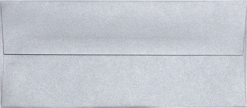 Silver Metallic 32lb #10 Square Flap Envelopes (4 1/8 x 9 1/2)