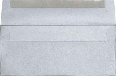 Silver Metallic 32lb #10 Square Flap Envelopes (4 1/8 x 9 1/2)