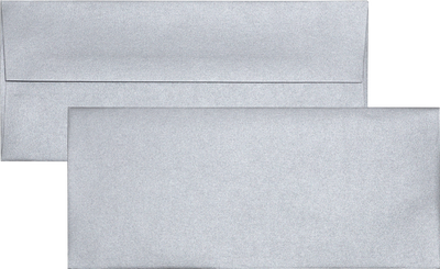 Silver Metallic 32lb #10 Square Flap Envelopes (4 1/8 x 9 1/2)