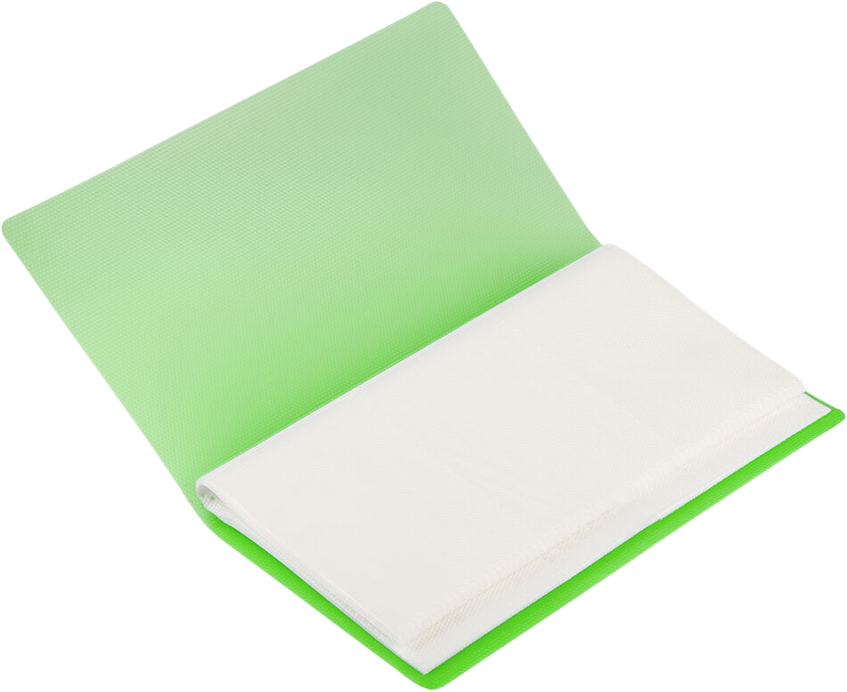Green Business Card 12 Page Book - 72 Card Capacity
