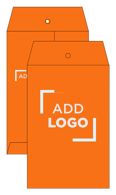 Mandarin Orange 24lb 6 x 9 Open End Envelopes with Clasp