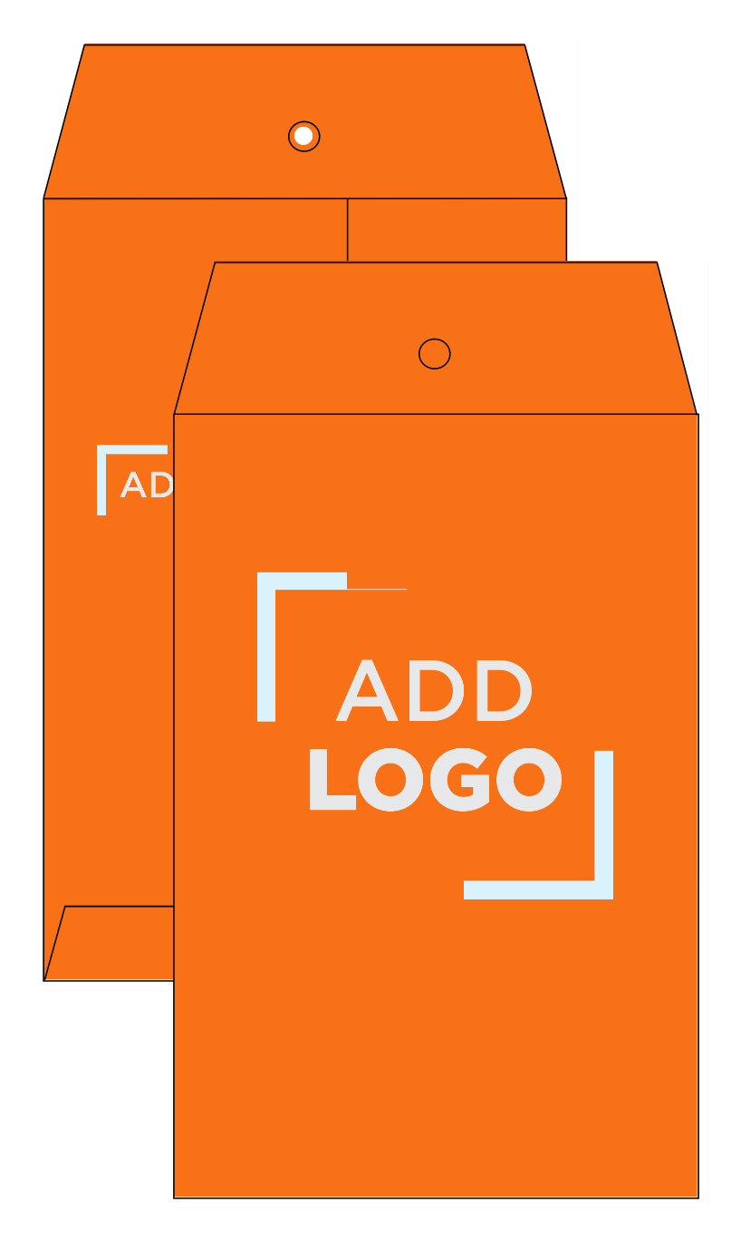 Mandarin Orange 24lb 6 x 9 Open End Envelopes with Clasp