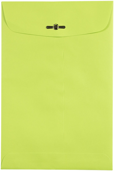 Wasabi Lime Green 24lb 6 x 9 Open End Envelopes with Clasp