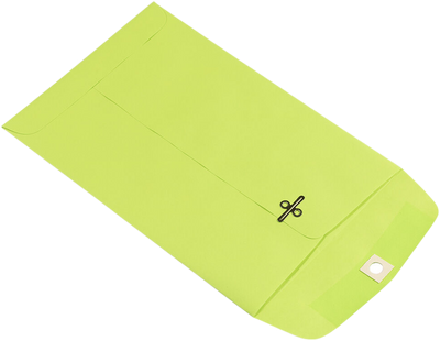 Wasabi Lime Green 24lb 6 x 9 Open End Envelopes with Clasp