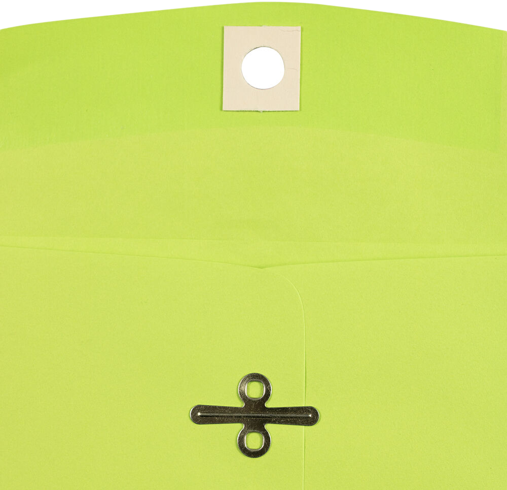 Wasabi Lime Green 24lb 6 x 9 Open End Envelopes with Clasp