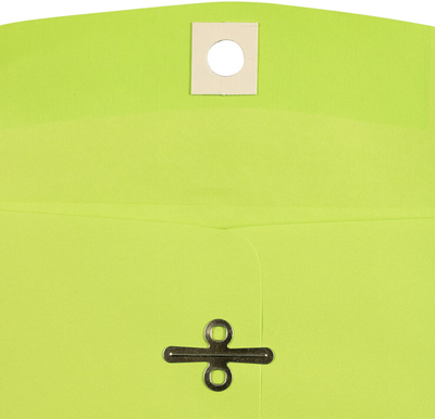 Wasabi Lime Green 24lb 6 x 9 Open End Envelopes with Clasp