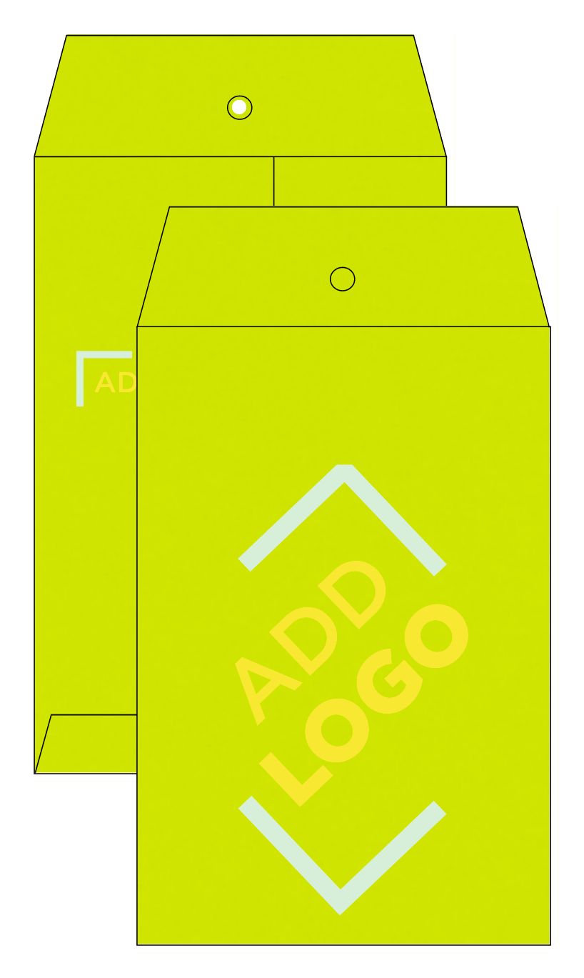 Wasabi Lime Green 24lb 6 x 9 Open End Envelopes with Clasp