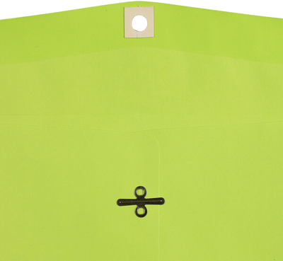 Wasabi Lime Green 24lb 10 x 13 Open End Envelopes with Clasp