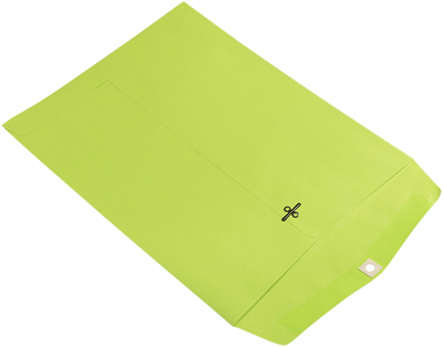 Wasabi Lime Green 24lb 10 x 13 Open End Envelopes with Clasp