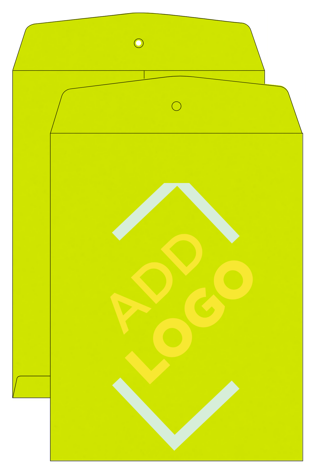 Wasabi Lime Green 24lb 10 x 13 Open End Envelopes with Clasp