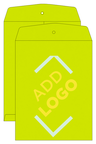 Wasabi Lime Green 24lb 10 x 13 Open End Envelopes with Clasp