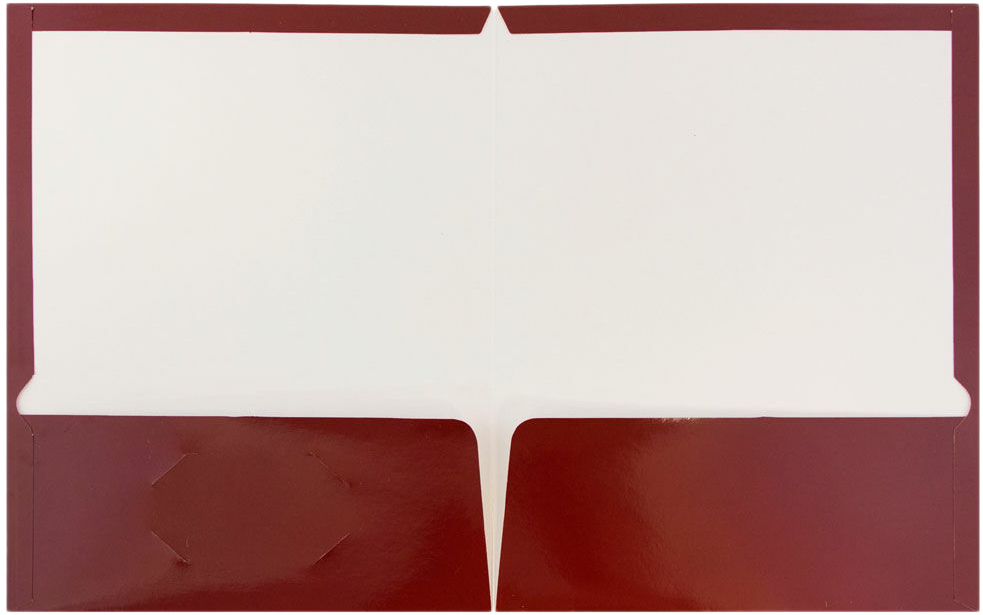Glossy Red Maroon 9 x 12 Standard Folders
