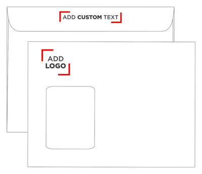 White 28lb 9 x 12 Open Side Booklet with Vertical Window Envelopes