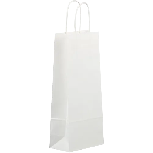 Glossy White Wine Bottle Gift Bags (5 x 4 x 12 3/4)