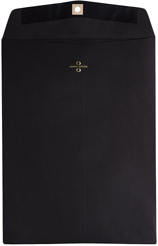Smooth Midnight Black24lb 9 x 12 Open End Envelopes with Clasp