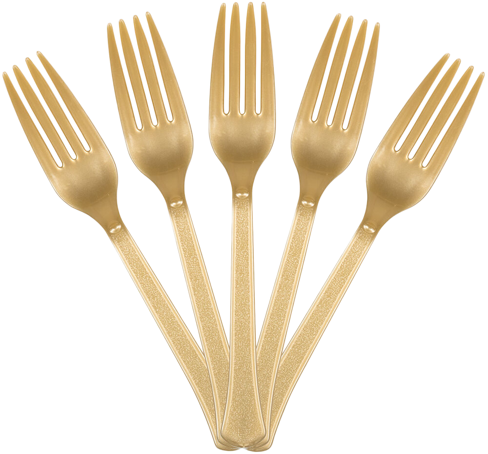 Gold Plastic Forks - 50 Pack