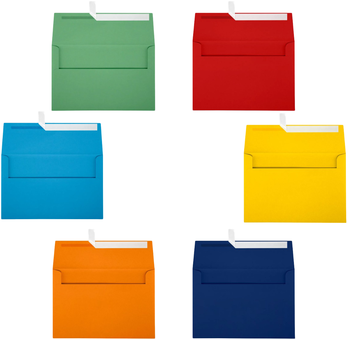 Assorted Primary A10 Envelopes (6 x 9 1/2) - 150 Pack