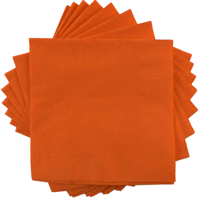 Orange 6 1/2 x 6 1/2 3-Ply Lunch Napkins