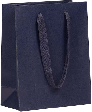 Navy Blue Kraft Recycled Medium Matte Heavy Duty Gift Bags (8 x 10 x 4)