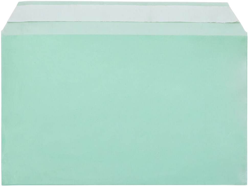 Green 1.6mil 5 7/16 x 8 5/8 Cello Envelopes with Peel & Seal