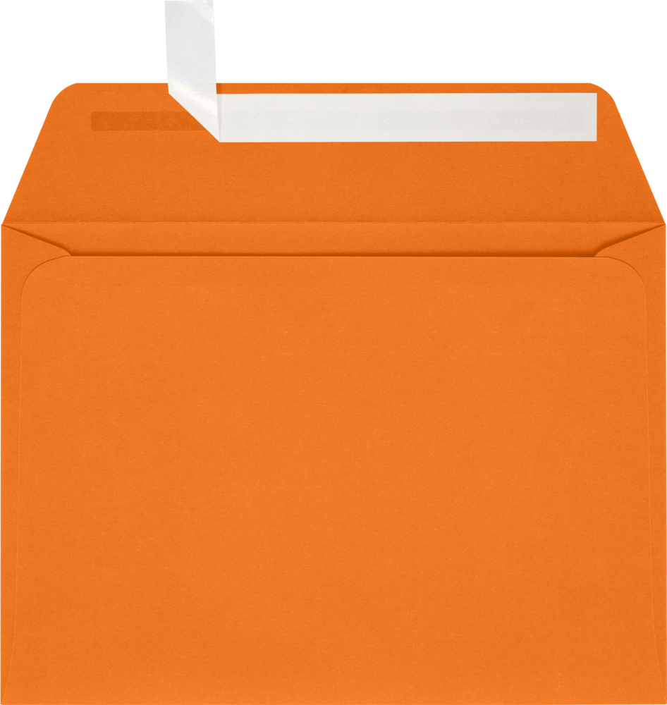 Mandarin Orange 32lb A7 Full Face Window Envelopes (5 1/4 x 7 1/4) with Peel & Seal