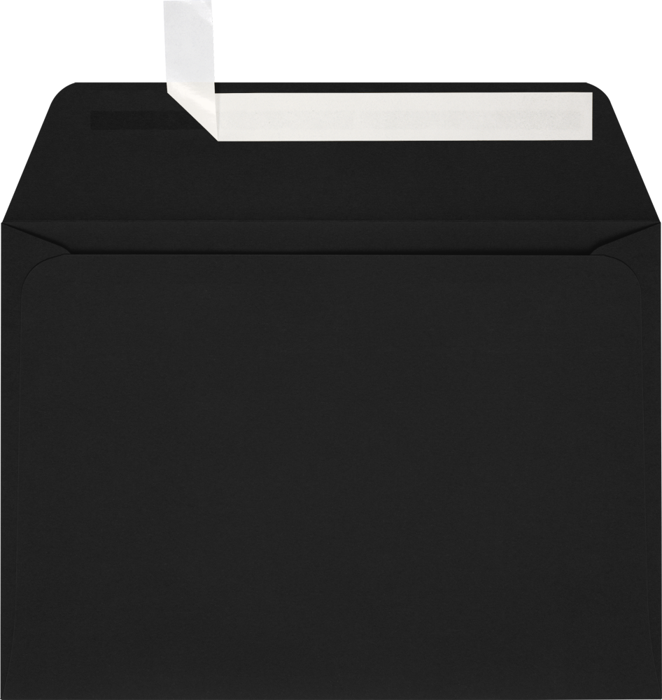 Smooth Midnight Black 32lb A7 Full Face Window Envelopes (5 1/4 x 7 1/4) with Peel & Seal