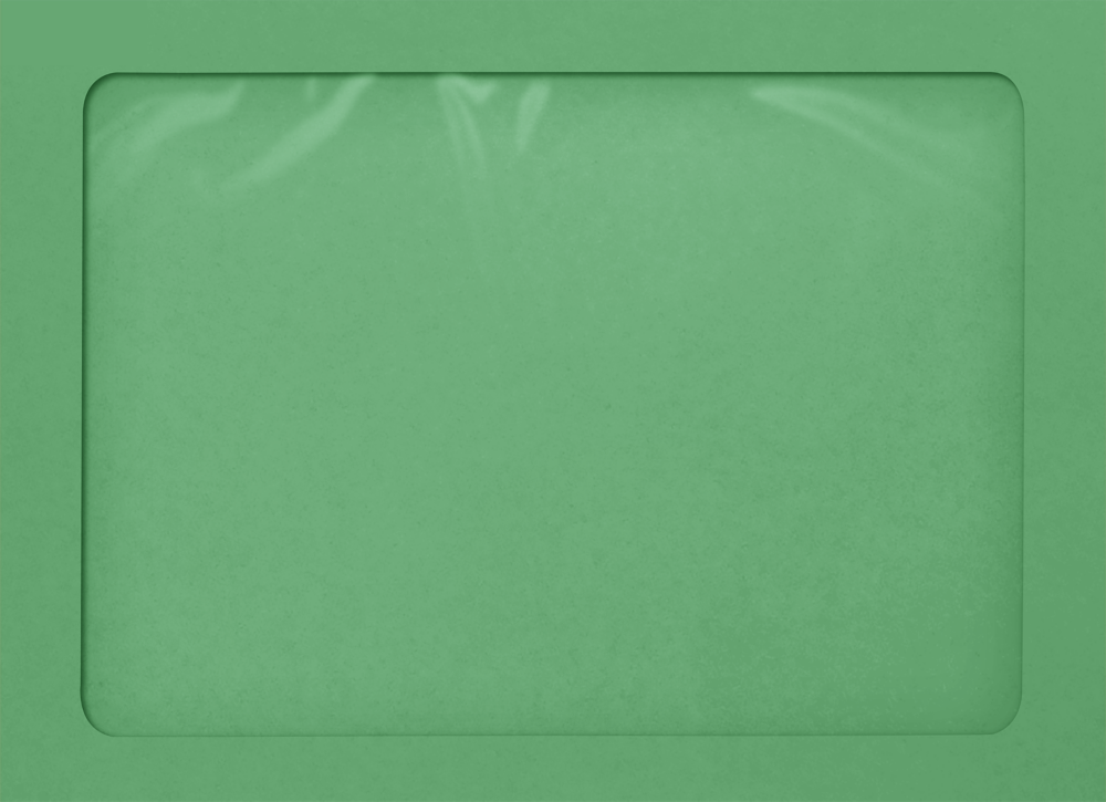 Holiday Green 32lb A7 Full Face Window Envelopes (5 1/4 x 7 1/4) with Peel & Seal