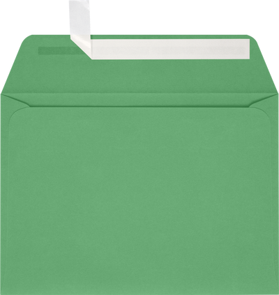Holiday Green 32lb A7 Full Face Window Envelopes (5 1/4 x 7 1/4) with Peel & Seal