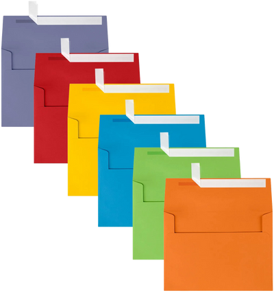 Assorted Primary A7 (5 1/4 x 7 1/4) Envelopes - 150 Pack