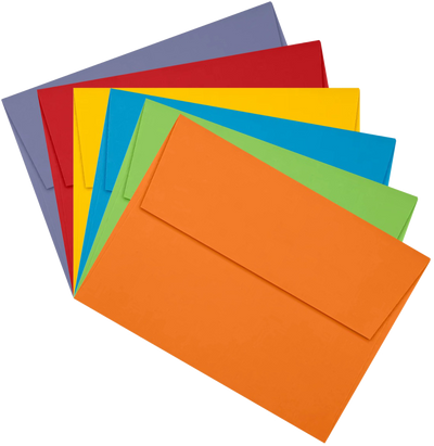 Assorted Primary A7 (5 1/4 x 7 1/4) Envelopes - 150 Pack