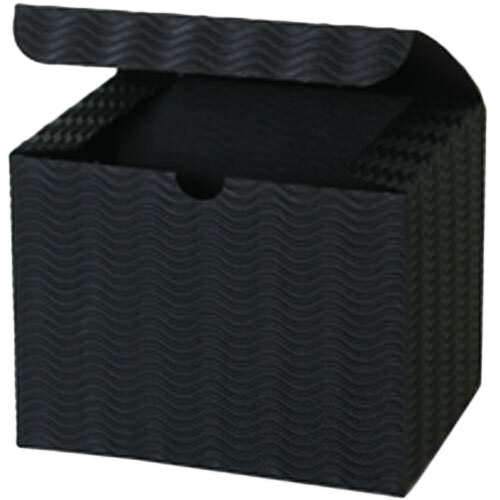 Black Corrugated Wave Small Gift Boxes (4 1/2 x 4 1/2 x 6)