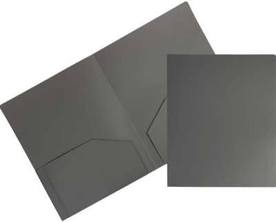 Gray 9 x 12 Plastic Heavy Duty Folders
