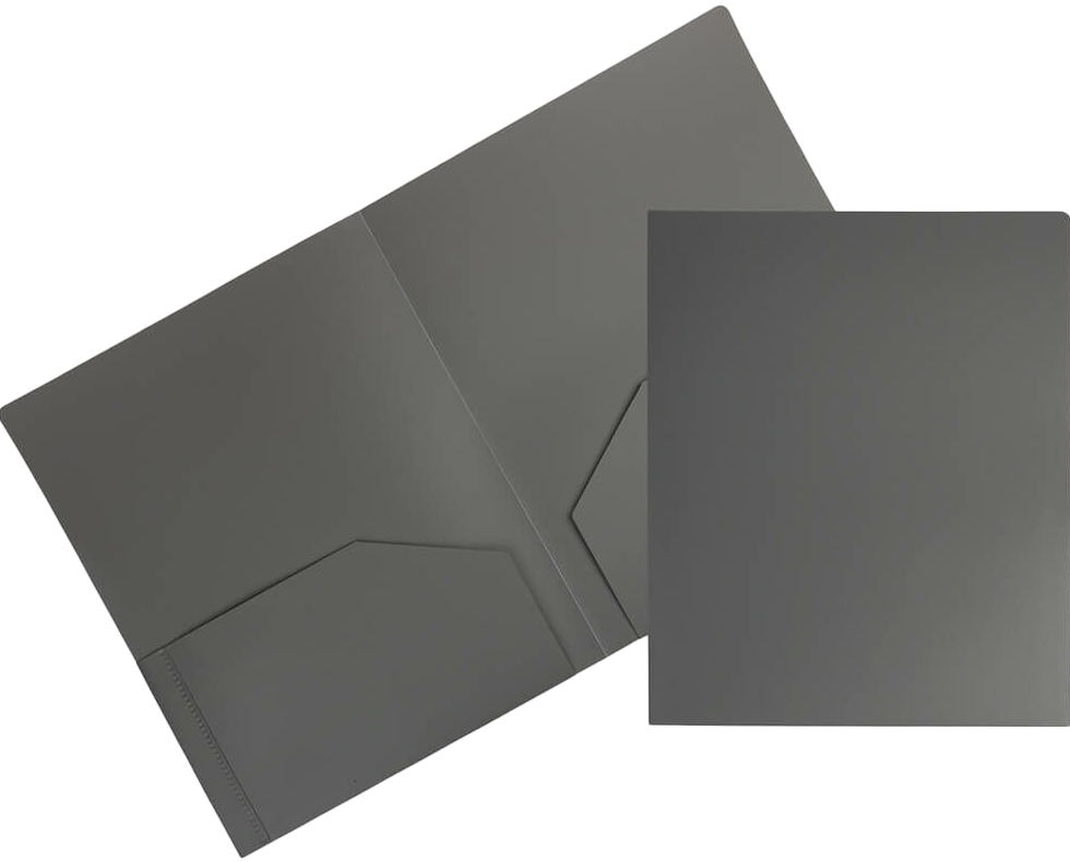 Gray 9 x 12 Plastic Heavy Duty Folders