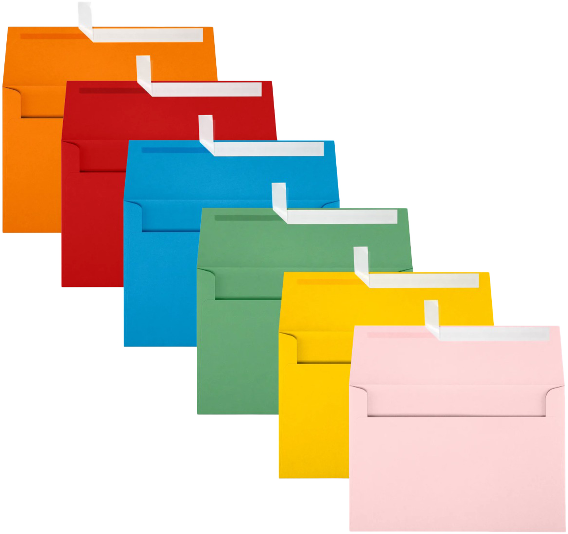 Assorted Primary 32lb A8 Invitation Envelopes (5 1/2 x 8 1/8) - 150 Pack