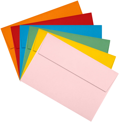 Assorted Primary 32lb A8 Invitation Envelopes (5 1/2 x 8 1/8) - 150 Pack
