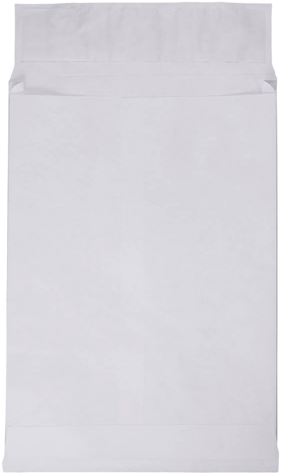 White 14lb 9 x 12 x 1 Open End Envelopes with Peel & Seal