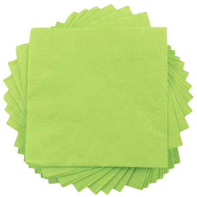 Lime Green 6 1/2 x 6 1/2 3-Ply Lunch Napkins