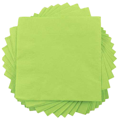 Lime Green 6 1/2 x 6 1/2 3-Ply Lunch Napkins