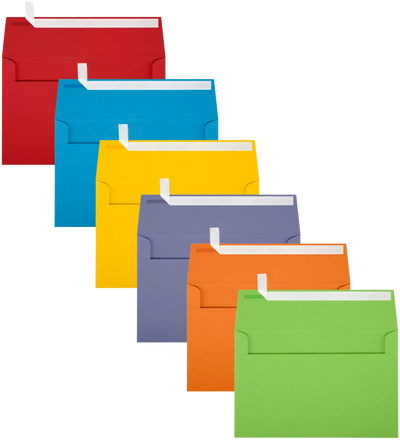 Assorted Primary A9 Envelopes (5 3/4 x 8 3/4) - 150 Pack